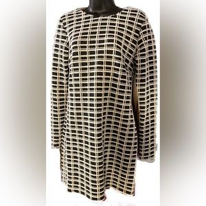 Long Tall Sally BLK/WHT Cotton Blend Dress,